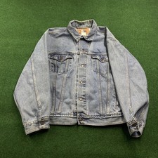 Vintage Levis Trucker Jacket Mens L Blue Y2K Light Wash Denim 70507 Jean Coat