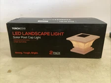 TORCHSTAR Solar Post Lights Outdoor, LED Fence Cap Light Fits 4x4, 5x5, 6x6 Post