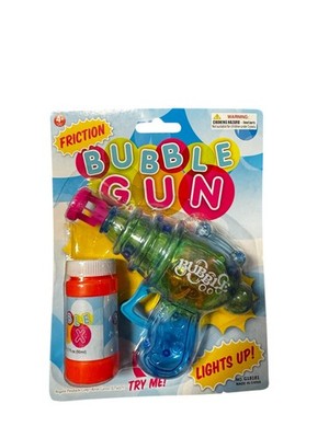 Friction Light-Up Bubble Gun Fun Toy with Bubble Solution
