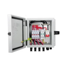 PV Combiner Box, 4 String Metal Solar Combiner Box with 15A Rated Current Fus...