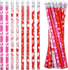 24 PCS Valentine  s Day Pencils with Top Erasers   Bulk Classroom, Fast Shipping