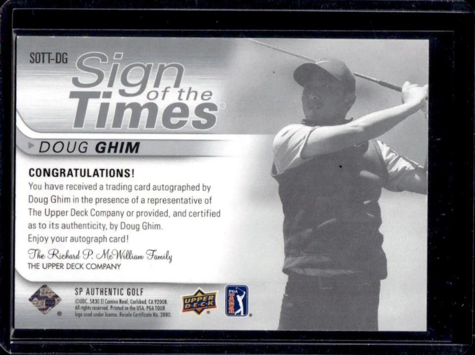 2021 SP Authentic Doug Ghim Sign of the Times Auto #SOTT-DG - Image 2 of 2
