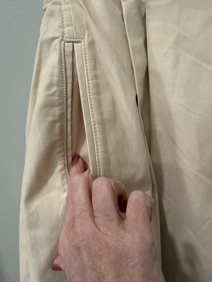 Maeve Anthropologie Utility Barrel Trouser Pants Women 10 Neutral Pleated EUC - Image 4 of 4