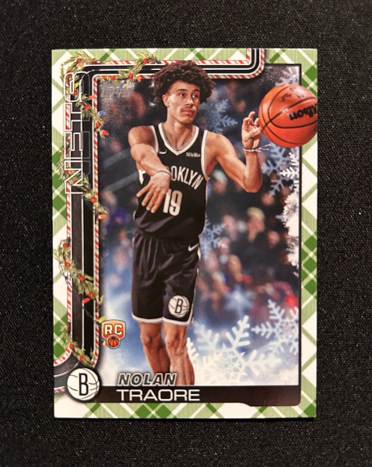 2025-26 Topps Holiday Basketball Nolan Traore #H179 Green Plaid Rookie RC Spurs