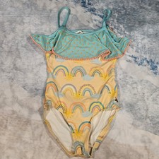 Matilda Jane Rainbow Groove Girls One Piece Swimsuit Size 10 Rainbow Stripe