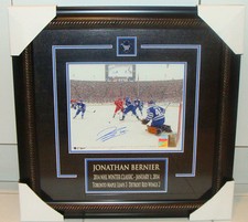 Jonathan Bernier Hockey 8x10 Toronto Maple Leafs Framed Signed Winter Classic