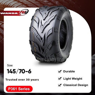 14 In Atv Tires 145/70-6 Tire 4pcs ATV Go Kart Tires 145/70-6 4PR P361 B 4 Ply Rated Black New With Mini Bike Tire 145/70-6 Tires With Rims - Foto 10