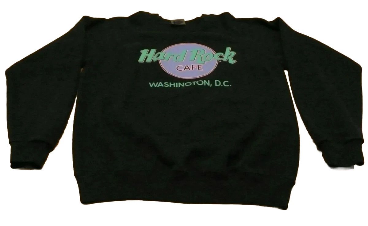 Vtg. Hard Rock Cafe Washington DC Large Black Sweatshirt Made in USA