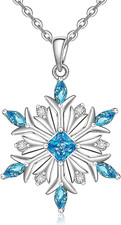 Snowflake Necklace for Women Snowflake CZ Pendant Jewelry 925 Sterling Silver
