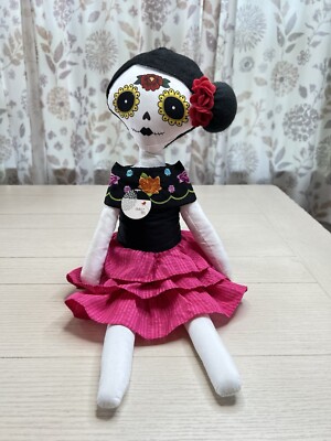 Debi Lilly Day Of The Dead Colorful Doll Sitting 19  With Tag