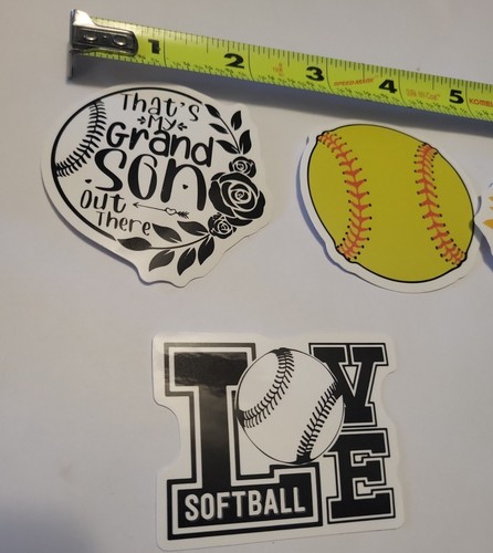 Softball Waterproof Sticker lot of 5 GRANDPARENTS #J23001 - Picture 2 of 4