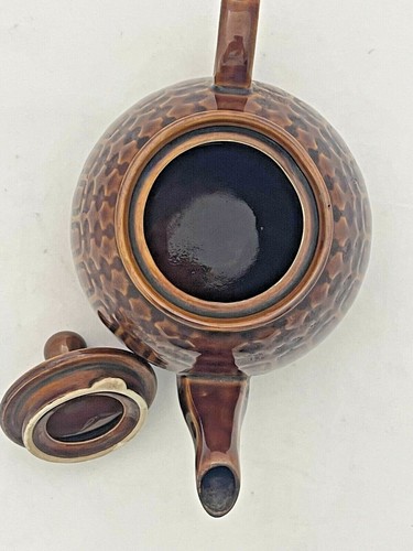 Tetera esmaltada marrón pulido Pruszkow Porcelit MCM, 1 cuarto - Imagen 8 de 10