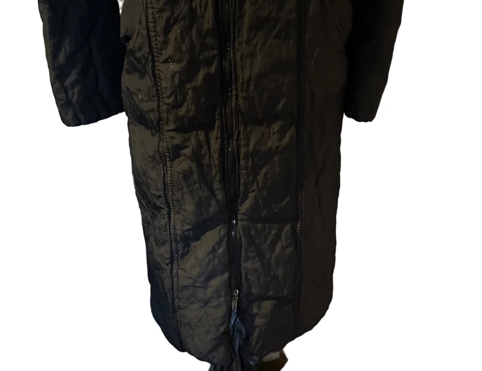 Abrigo Via Spiga gris con capucha ribete de piel relleno talla XS Foto 4 de 4