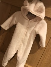 white company baby snowsuit