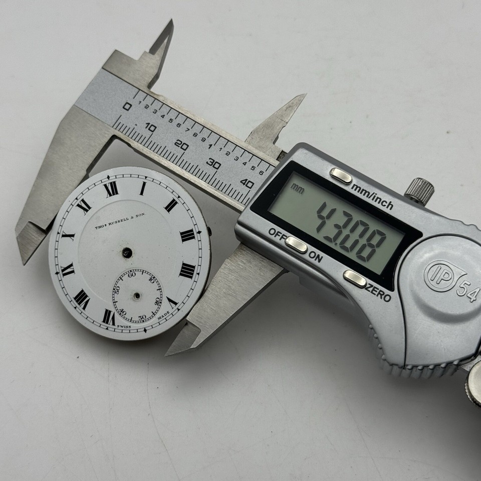 43mm Thomas Russell Missing Balance Pocket Watch Movement + Dial Parts