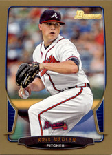 KRIS MEDLEN 2013 Bowman Gold Base #82 Atlanta Braves Baseball Card