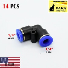 16 x Tube OD 6mm 1/4'' 6mm Elbow Union Pneumatic Quick Connector Air Fittings