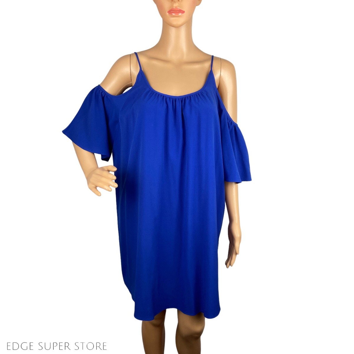 French Connection Royal Blue Off The Cold Shoulder Sleeveless Dress Size Medium French Connection Royal Blue Off The Cold Shoulder Sleeveless Dress Size Medium