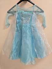 Frozen - Conjunto Completo Disfraz de Elsa Vestido Talla 4 Usado... (Botas Talla 7/8 y Peluca)