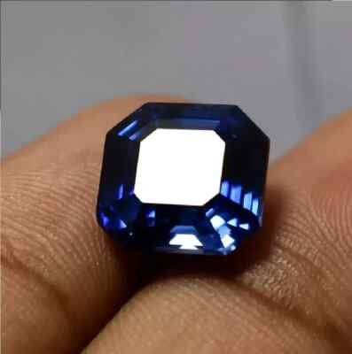 A+ Natural Flawless 10 Ct+ Ceylon Sapphire Asscher Blue Loose Certified Gemstone