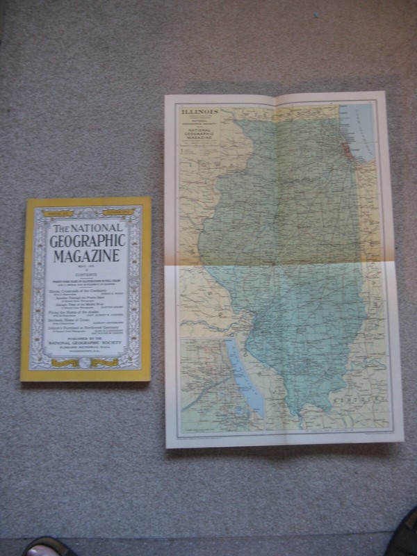 NATIONAL GEOGRAPHIC MAY 1931 VG COND W/ MAP SUPPLEMENT-ILLINOIS, ANDES, STROBECK