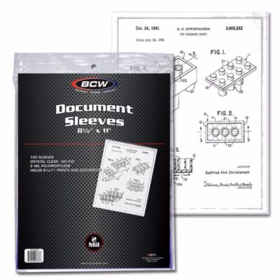 1 pack of 100 BCW 8 ½'' x 11'' Document Sleeves