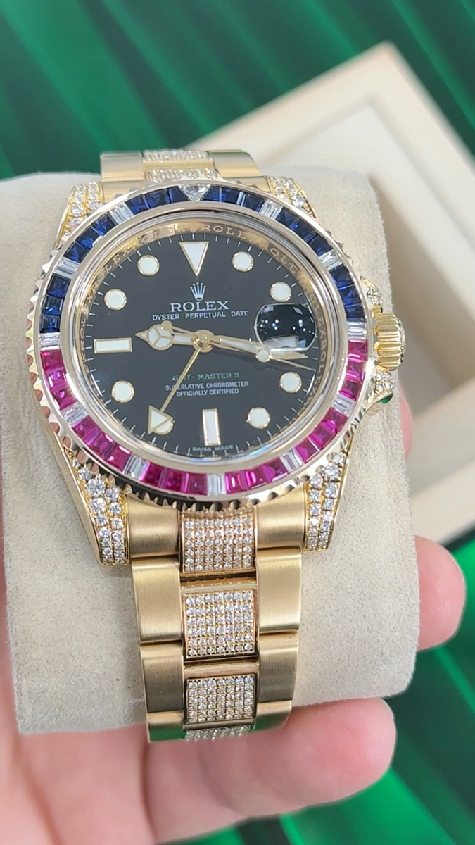Rolex GMT-Master II 116718LN 18K Yellow Gold Oyster Custom