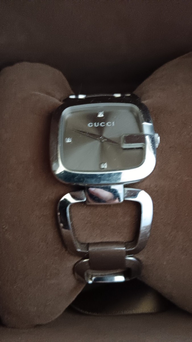 Gucci G watch Silver with Dark Bronze Face With Diamonds!!! UK
