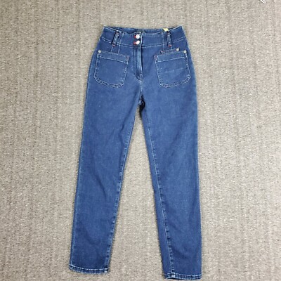 Anthropologie Maeve Jeans 27  Blue Junie High Rise Slim Leg Patch Pockets