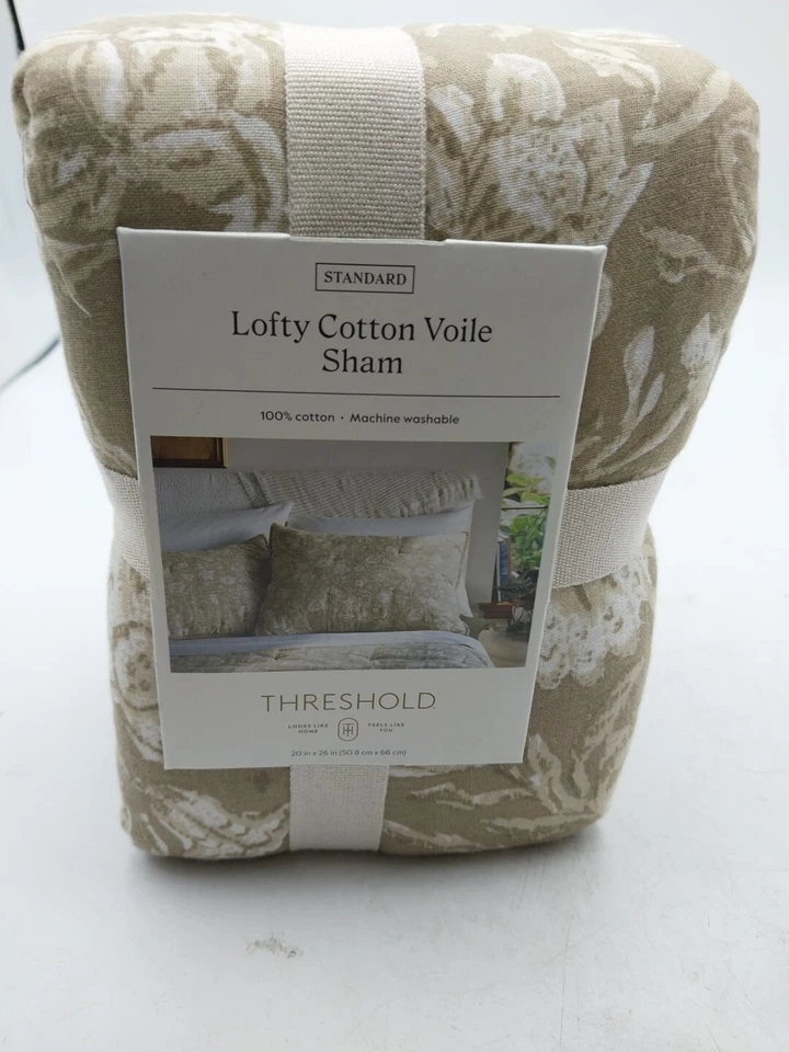 Umbral Estándar Elevado Algodón Voile Floral Estándar Falsa Foto 3 de 4