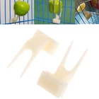 Pet Birds Fruit Fork Feeding Parrot Food Holder Plastic Cage Clip Device Tool