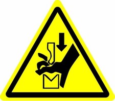  ISO Safety Label Sign - International Warning Hand crushing between press brake