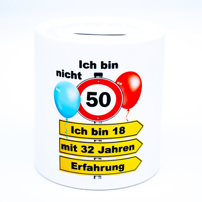 Geldgeschenk Spardose Geschenkidee zum 50 Geburtstag Frau Mann Kollegen Kollegin