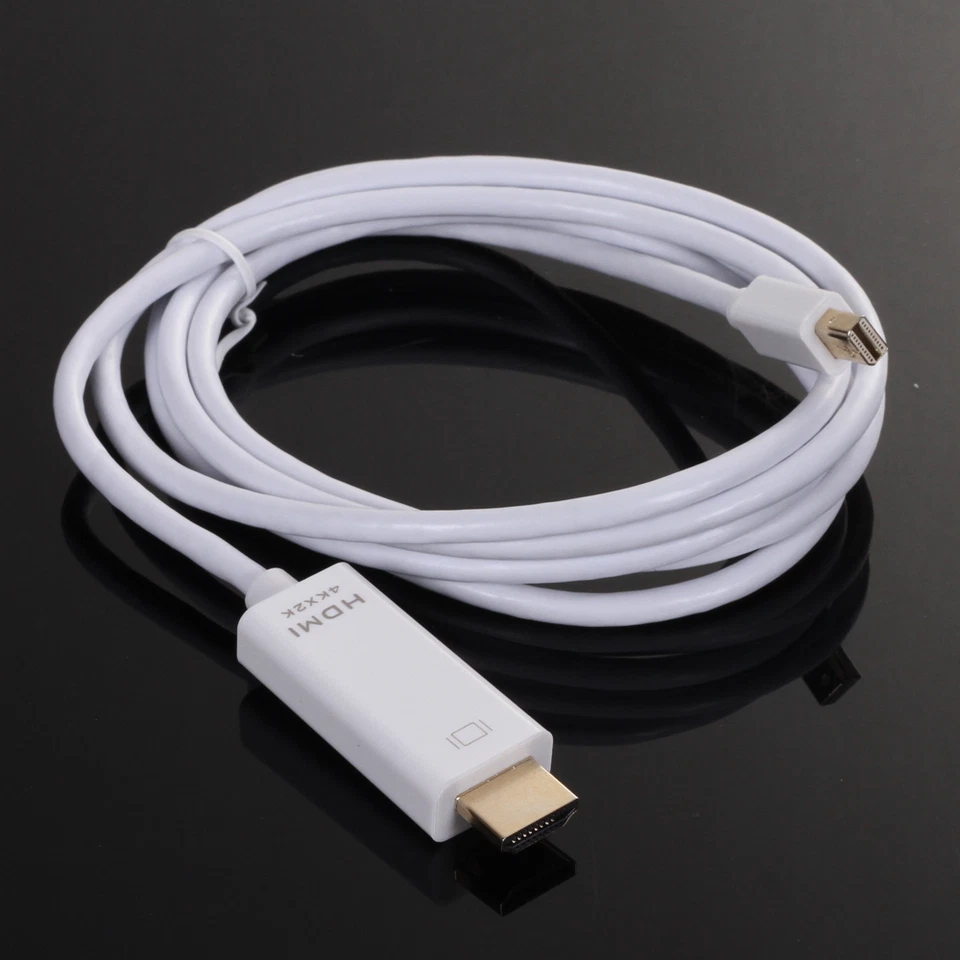 6ft Mini DisplayPort DP Thunderbolt to HDMI Male Converter Adapter Cable 4K*2K - Image 2 of 3