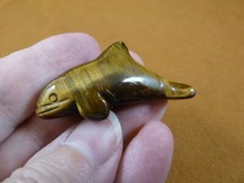 Y-WHA-KI-567) little baby brown KILLER WHALE ORCA gemstone figurine whales pod