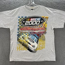 Vintage Nascar Shirt Mens Extra Large Grey Winston Cup Racing 2000s Y2K Tee *