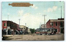 c1910 COLTON CALIFORNIA EIGHT STREET TROLLEY BUSINESSES HOTEL POSTCARD P4615
