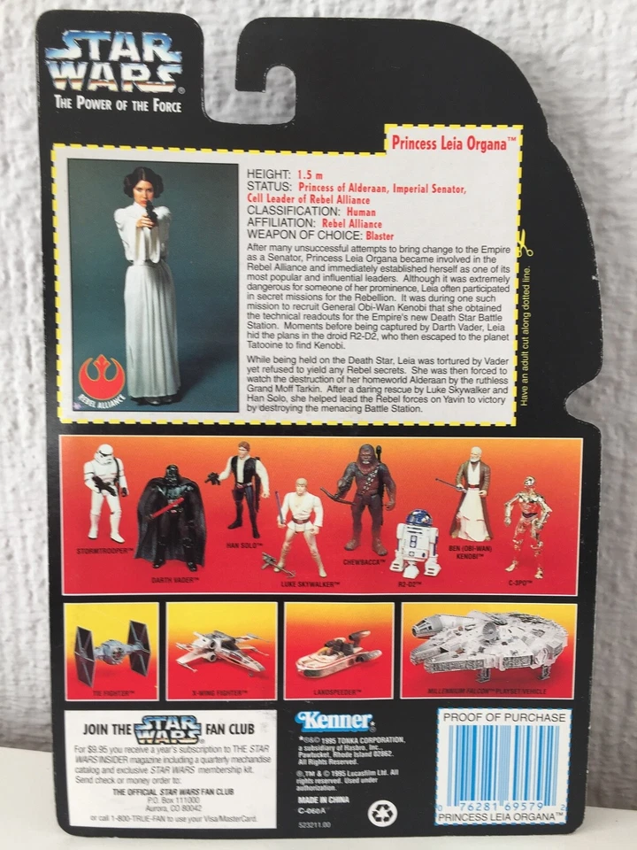 PRINCESS LEIA ORGANA - STAR WARS - THE POWER OF THE FORCE - 1995 - ¡NUEVA! - Imagen 2 de 2