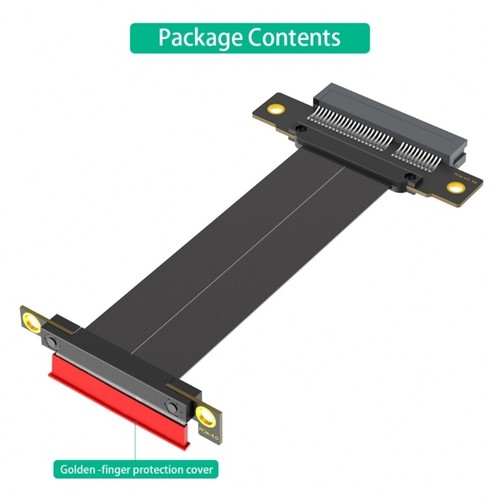 PCIE4.0 Risers Cable Extension 180 Degree to 90 Degree Motherboard Extender - Afbeelding 7 van 8