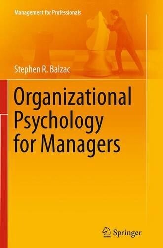 Thumbnail - Stephen R. Balzac Organizational Psychology For Managers (taschenbuch)
