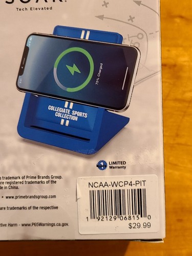 Soar NCAA Pittsburgh Panthers Wireless Charging Stand 10 Watt Fast Charging Dock - Picture 12 of 14