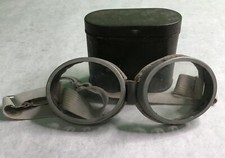 Vintage Safety Glasses Goggles With Green Metal Case Steampunk Cool