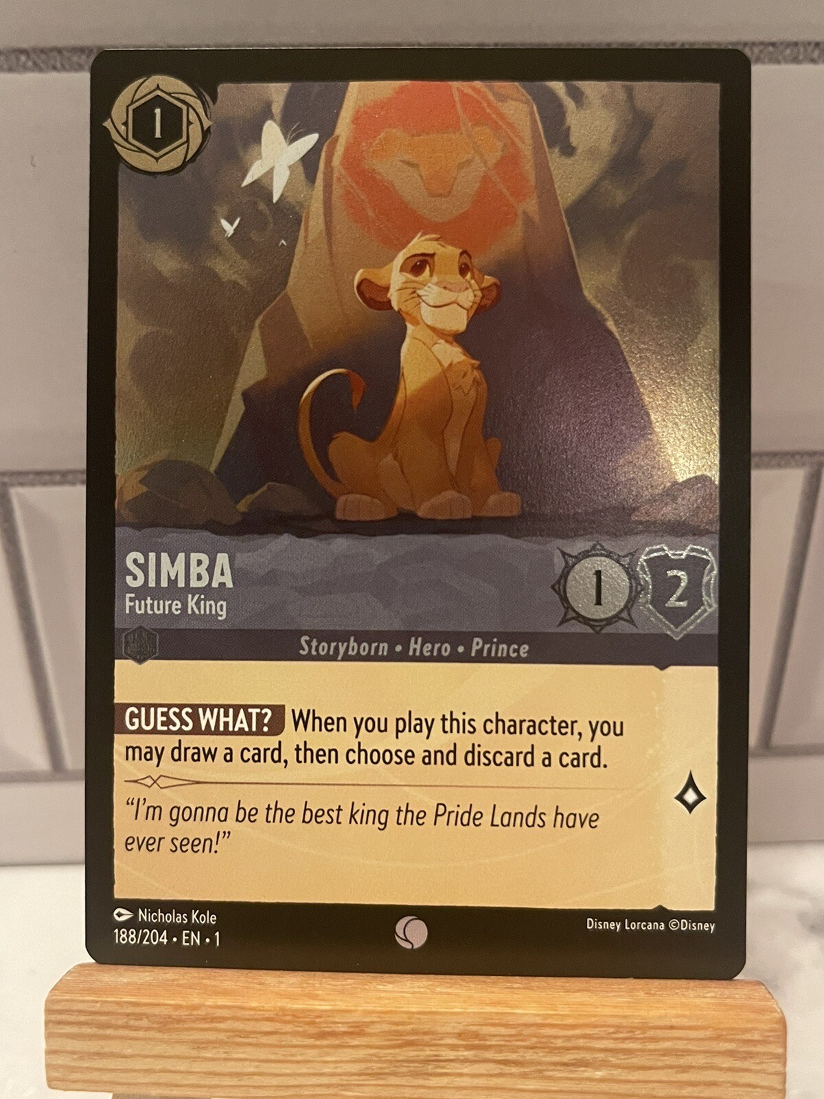 Disney Lorcana TCG Simba - Future King - 188/204 - Common FOIL Near Mint