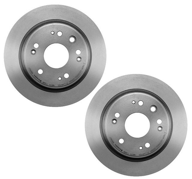 Brembo Pair Set of 2 Rear Solid & Coated Disc Brake Rotors 282 mm for