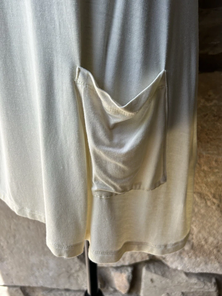 Top túnica pequeño amarillo dobladillo aymétrico ribete encaje LOGO de LORI GOLDSTEIN NUEVO SIN ETIQUETAS Foto 4 de 4