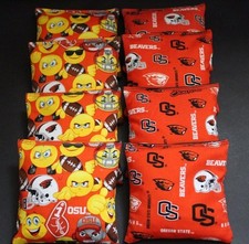 EMOJI Oregon State University 8 ACA Cornhole Bean Bags OSU Beavers ORANGE BLACK