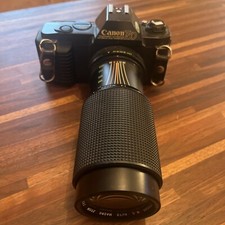 Canon T50 35mm SLR Camera with Long Lens Tested Works