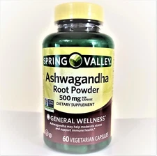 Spring Valley Extra Strength Ashwagandha 500 mg 60 Vegetarian Capsules
