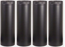 4 IMPERIAL BM0112 7" x 24" Long BLACK STOVE PIPE 24g  Single Wall Steel Chimney