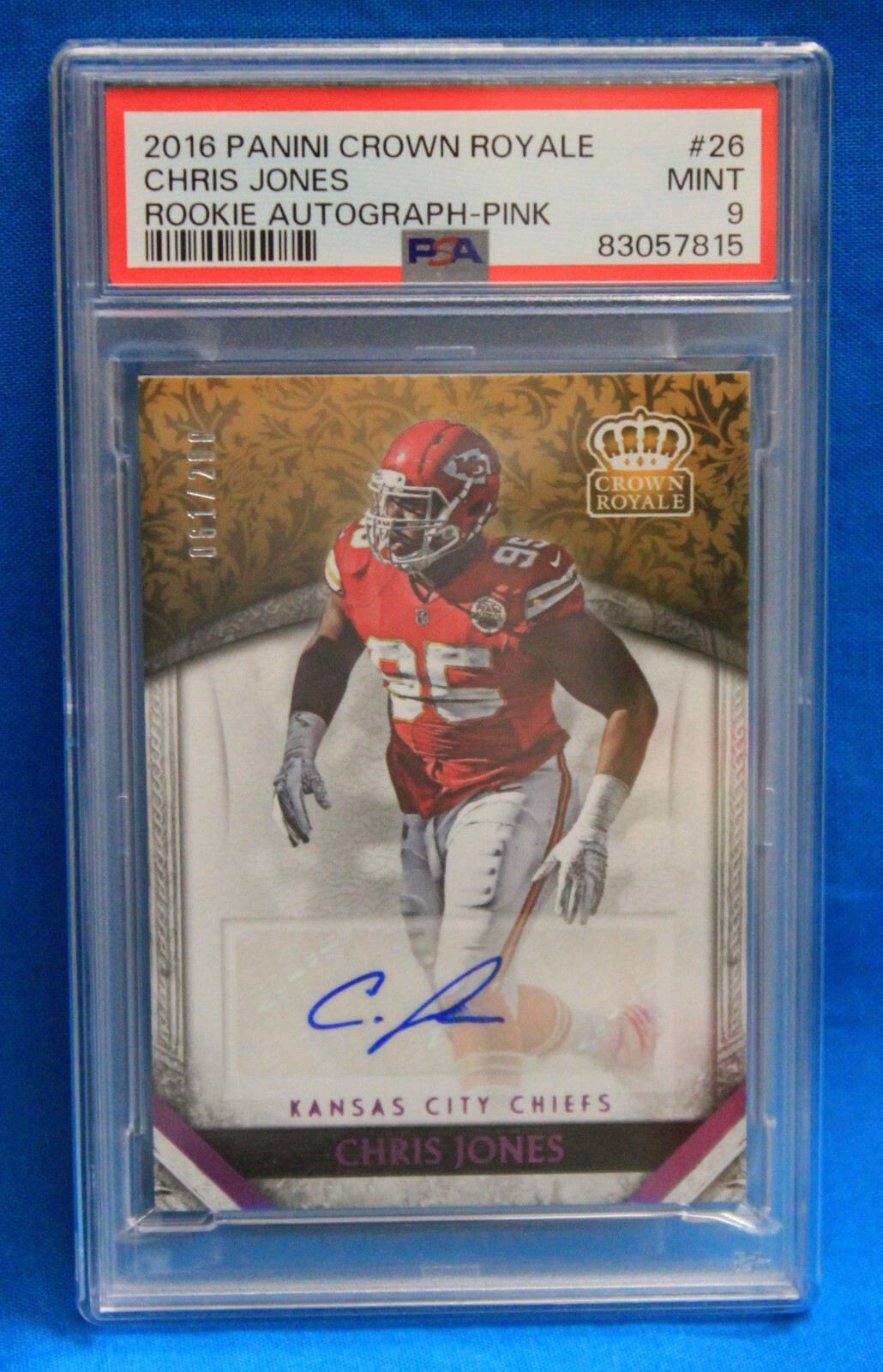 Chris Jones Panini Crown Royale Rookie Autograph #26 Pink